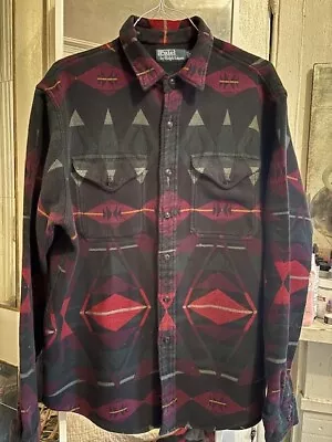 Polo Ralph Lauren Southwest Sportsman Western Indian Aztec Patchwork Shirt RRL X • $169