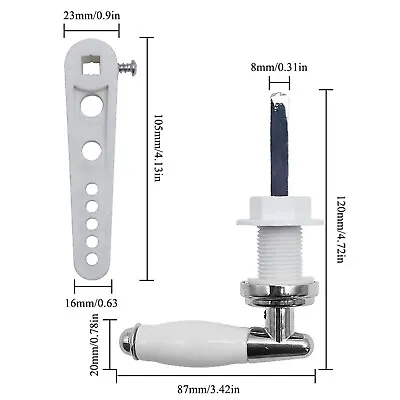 Bathroom Traditional Ceramic Cistern Lever Toilet Flush Handle Replacement Parts • £8.68