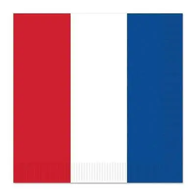 £5.99 • Buy British French Paper Serviettes Pack Of 16 2 Ply 33cm Napkin In Red White & Blue