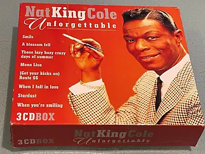 Nat King Cole - Unforgettable - 3 CD's Album Box Set 1997 - 42 Greatest Hits • £7.95