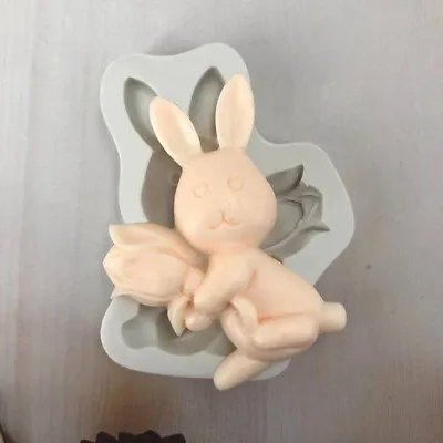 Easter Bunny Mould Silicone Rabbit Flower Chocolates Decorate Cake Fondant Icing • £4.95