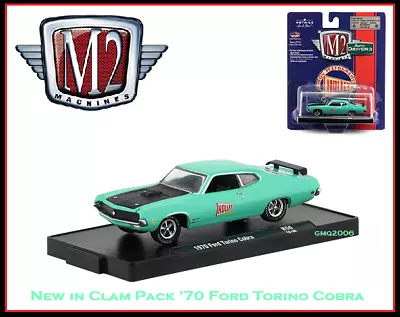 New M2 1/64 Diecast Car '70 Ford Torino Cobra On Display Stand In Clam Pack • $7.95