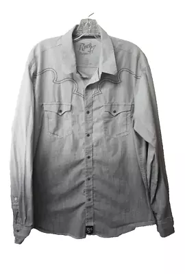 Rock 47 Wrangler Shirt Men's 2XL Hombre Metal Snap Long Sleeve Western • $19.99