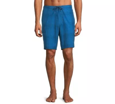 George Men 9  Inseam Relaxed Fit Low Rise E-Board Swim TrunkBlue ChargeM 32-34 • $10.74