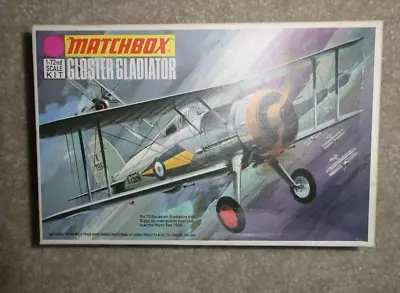 Vintage 1:72 Scale Matchbox Gloster Gladiator Airplane Model Kit NIB PK-8 • $19