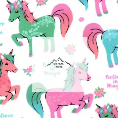 Unicorn Believe In Magic Flannel Fabric • $5.24