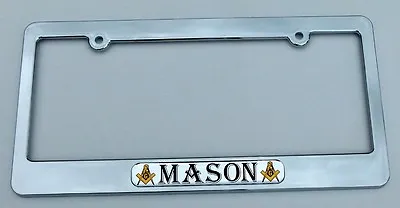 Mason Masonic Flag Plastic Chrome Plated Car License Plate Frame Holder TB • $7.99
