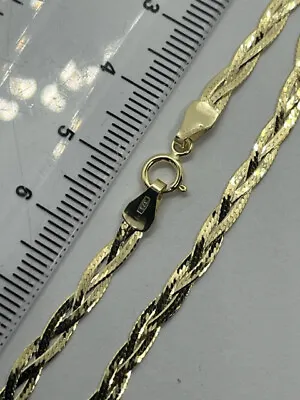 9ct Yellow Gold 4.3mm Flat Fancy Snake Link Chain 16  / 40cm (579) • £179