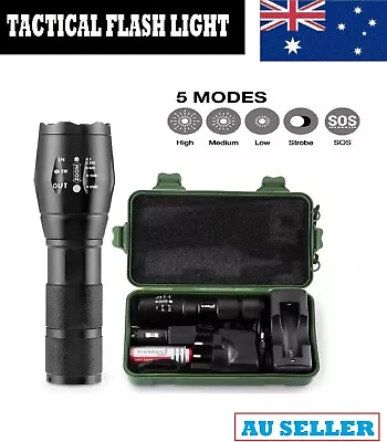 2000 Lumen XML T6 LED Torch Flash Light Tactical Camping Hiking Torch Light AUS • $25.99