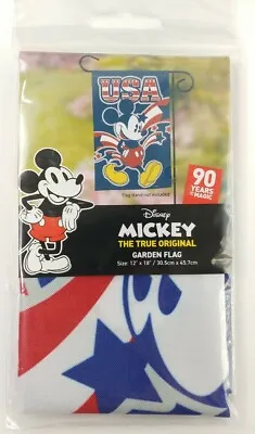 Disney Mickey Mouse Garden Flag 12x18 Patriotic Stars Summer Vibes 🇺🇸 • $9.98