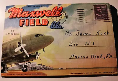 Maxwell Field Alabama Fold Out Postcards 1941 WWII Army Air Corps • $19