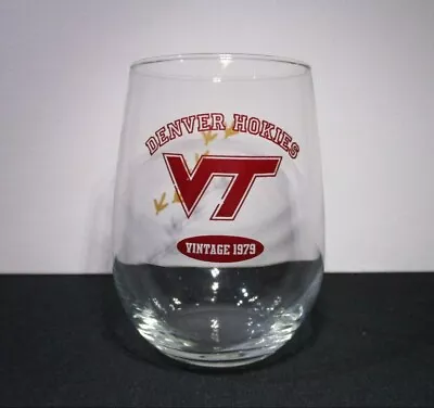 Virginia Tech Hokies VT Denver Vintage 1979 16oz Stemless Wine Glass • $17.99
