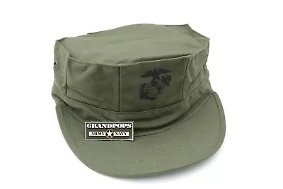 Usmc Cap Od Green Ripstop 8 Point 2 Ply Top Stitch With Ega • $18.99