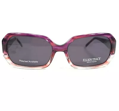 Ellen Tracy Sunglasses KENYA PLUM FADE Clear Purple Orange Frames W Gray Lenses • $49.99