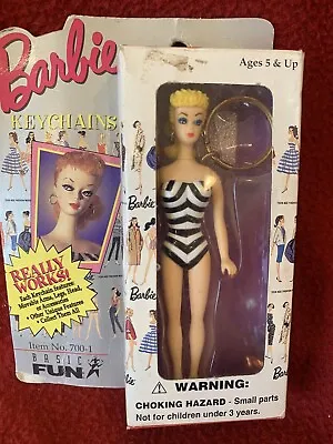 $5 • Buy 1995 Barbie #1 Keychain NIB Movable Arms Legs Head #700-1 Basic Fun Inc.