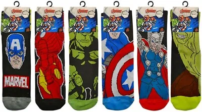 Men's Official Marvel Comics Avengers Character Design Socks Fun Christmas Gift • £2.88