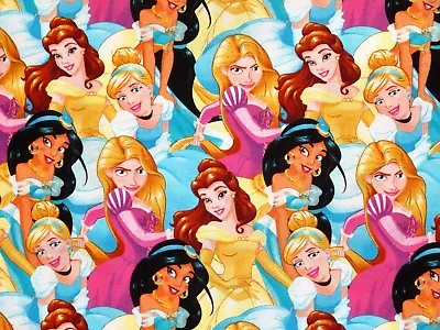 Fat Quarter Disney Princess Fabric Packed Princesses Spring Creative 100% Cotton • $2.99