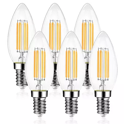 6 Pack 60W Edison Retro Filament LED Bulb Warm White Light E14 Screw In Lamp • £10.99