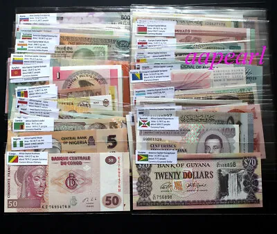 100 Different Foreig Banknotes Paper Money 50 Countries English Flags Collection • $37.99
