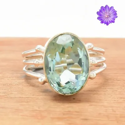 Aquamarine Gemstone 925 Sterling Silver Handmade Ring Jewelry In All Size • $7.35