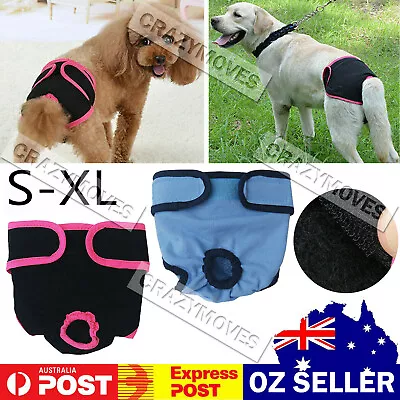 Female / Male Dog Puppy Nappy Diapers Belly Wrap Band Sanitary Underpants VIC • $8.53