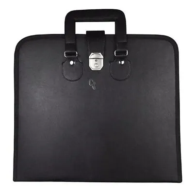 Masonic Regalia Black Faux Leather Masonic Apron Soft Case With Handle [BLACK] • $53.99