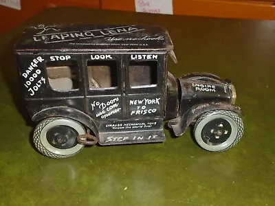 Vintage Tin Windup Lepping Lena Car (VG)1940's(Works)by Strauss • $100