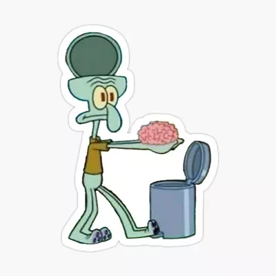 £3.83 • Buy No Brain Squadward Trash SpongeBob SquarePants Funny Sticker Decal