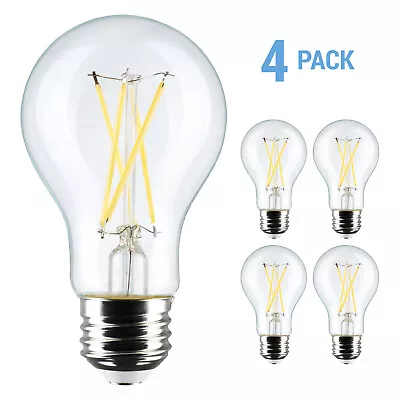 4 Pack Satco S12463 LED Filament 120V 8W =60W A19 Medium E26 3000K Soft White • $15.25