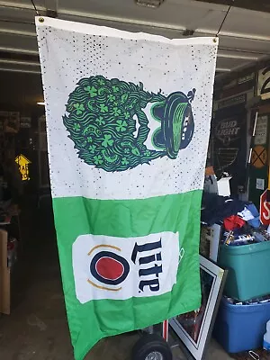 Miller Lite Beer St Patricks Day Bar Banner / Flag - Irish • $14.99