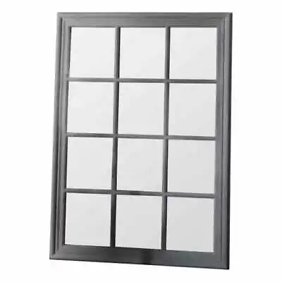 Costner Distressed Grey Wall Window Mirror - 95 X 130 Cm • £99