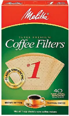 620122 40-Pack #1 Natural Brown Cone Coffee Filters - Quantity 12 • $39.39