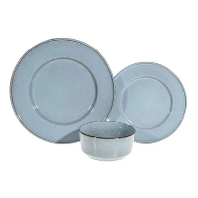 $64.95 • Buy Jamie Oliver - Rustic Reactive Glaze 12 Piece Flat Rim Dinner Set Blue