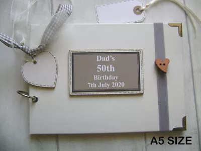 PERSONALISED 50TH Birthday PHOTO ALBUM/SCRAPBOOK/MEMORY/GUEST BOOK A5 Or A4 Size • £13.87