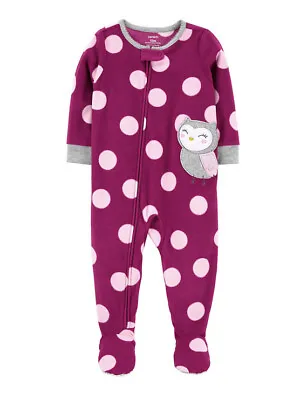 NWT Carter's Owl Fleece Footed One Piece Pajamas 4T Toddler Girl • $13.99