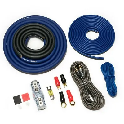 4 Awg Gauge Cca Blue Amplifier Wiring Kit 2 Channel High Quality Complete Kit • £31.99