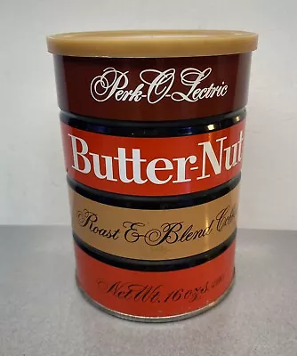 VINTAGE Empty TIN CAN OF BUTTER-NUT ROAST & BLEND COFFEE 1 Lb Coca Cola • $12.95