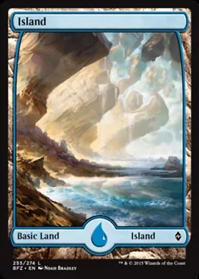 1x Island (255) - Full Art - Foil Light Play English Battle For Zendikar MTG Ma • $1.88