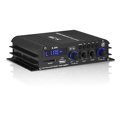 4 Channel Digital Amplifier With Bluetooth 5.0 Home/Car/Marine Amp USB Player • £42.29