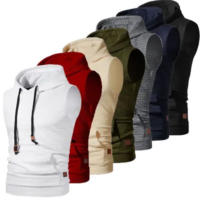 ✿Men Workout Hooded Tank Top Bodybuilding Muscle T Shirt Sleeveless Gym Hoodies • $14.51