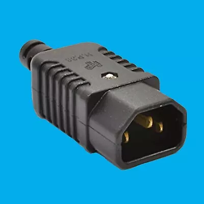 1x 3 Pin IEC Male Kettle Socket Rewireable C14 Straight Plug Adapter Converter • £4.49