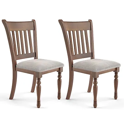 Dining Chair Upholstered Set Of 2 Vintage Wooden Dining Chair W/ Padded Cushion • $124.99