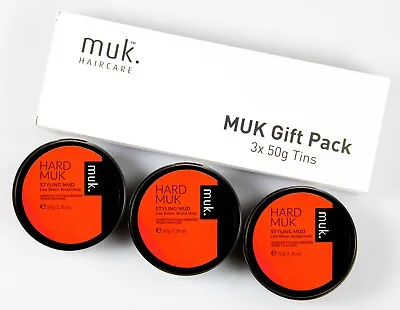 Hard Muk Triple Hair Wax Gift Pack 3x Tins Of 50g Brutal Hold Mud (£6.65 Each) • £19.95