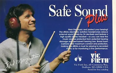 1996 Small Print Ad Of Vic Firth DB24 Headphones W Rod Morgenstein • $9.99