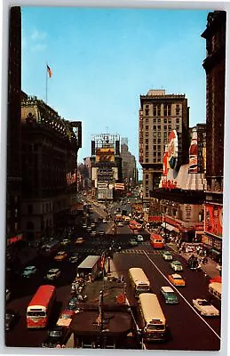 New York City~Birds Eye View @ Scenic Times Square~Manhattan Pub Vtg Postcard • $3.49