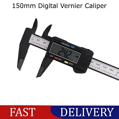£5.99 • Buy 6'' LCD Digital Vernier Caliper Micrometer Measure Tool Gauge Ruler 150mm Black