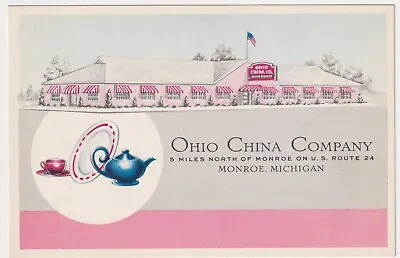 Michigan Monroe Ohio China Company Us Route 24 Advertising Postcard Circa 1950. • $9.99