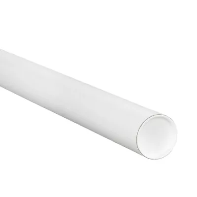 Pack Of 50 White Mailing Tubes 2x18  Secure Caps For Shipping • $78.75