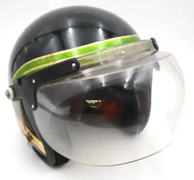 Vintage 1970s Roper Bubble Visor SNOWMOBILE Insignia Helmet METAL FLAKE Black Gr • $89.10