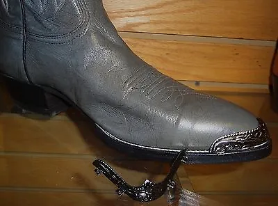 Shiny Black -Gun Metal Colored Cowboy Boot Tips/Toe Plates Rounded Toed Boots • $17.50